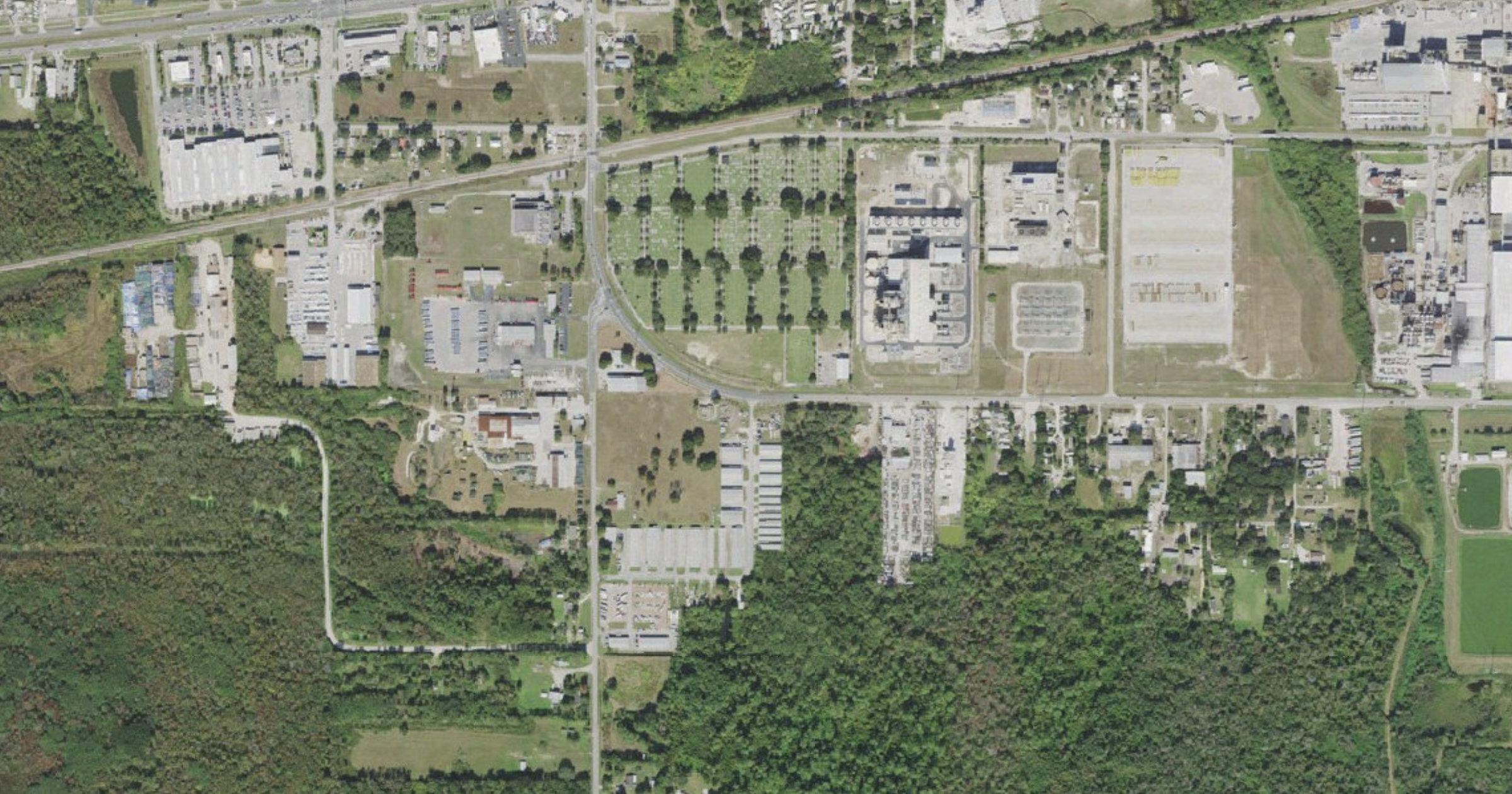 Aerial view of the 324 Recker Highway data center site (Osprey substation) site in Auburndale, FL