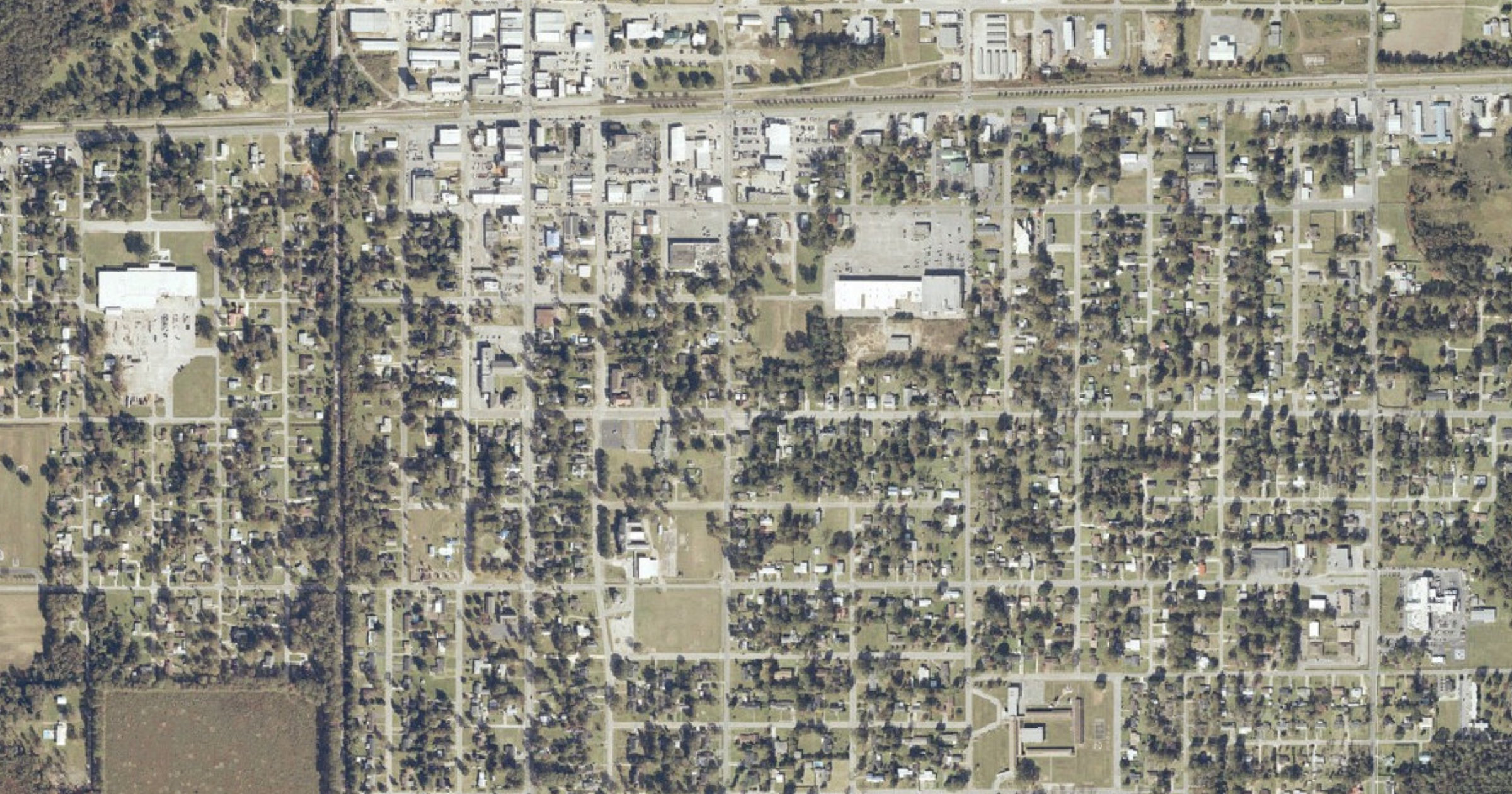 Aerial view of the Atmore 623-acre data center site (Escambia County) site in Atmore, AL
