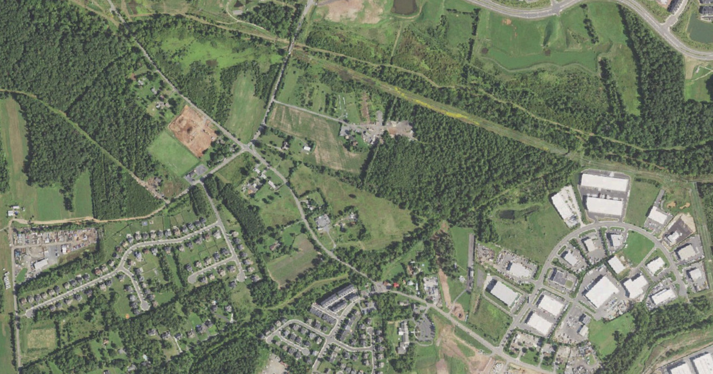 Aerial view of the Tech Park at Brambleton (BlackChamber Group) site in Brambleton, VA