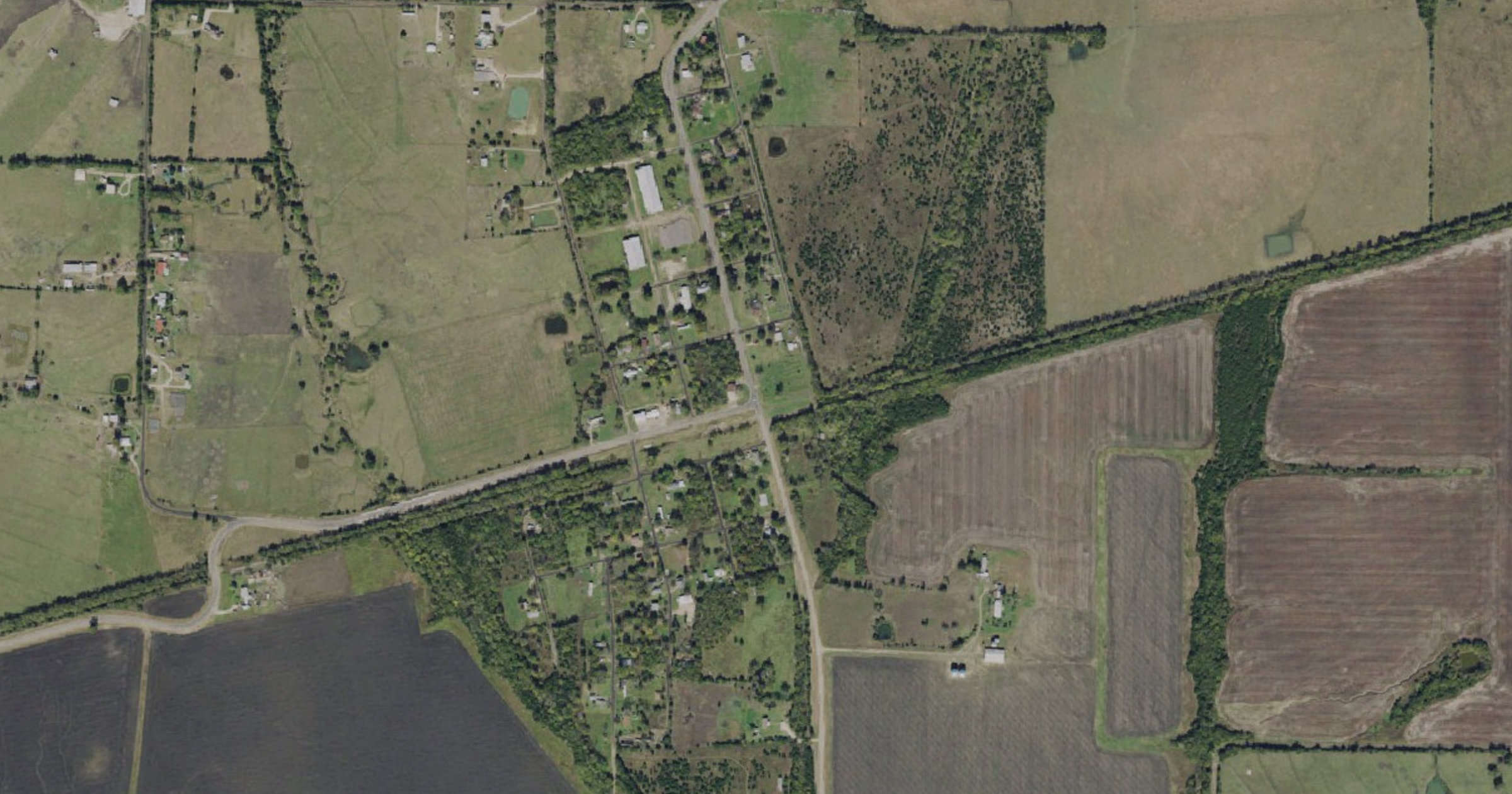 Aerial view of the Brookston 210-acre data center / battery storage site site in Brookston, TX