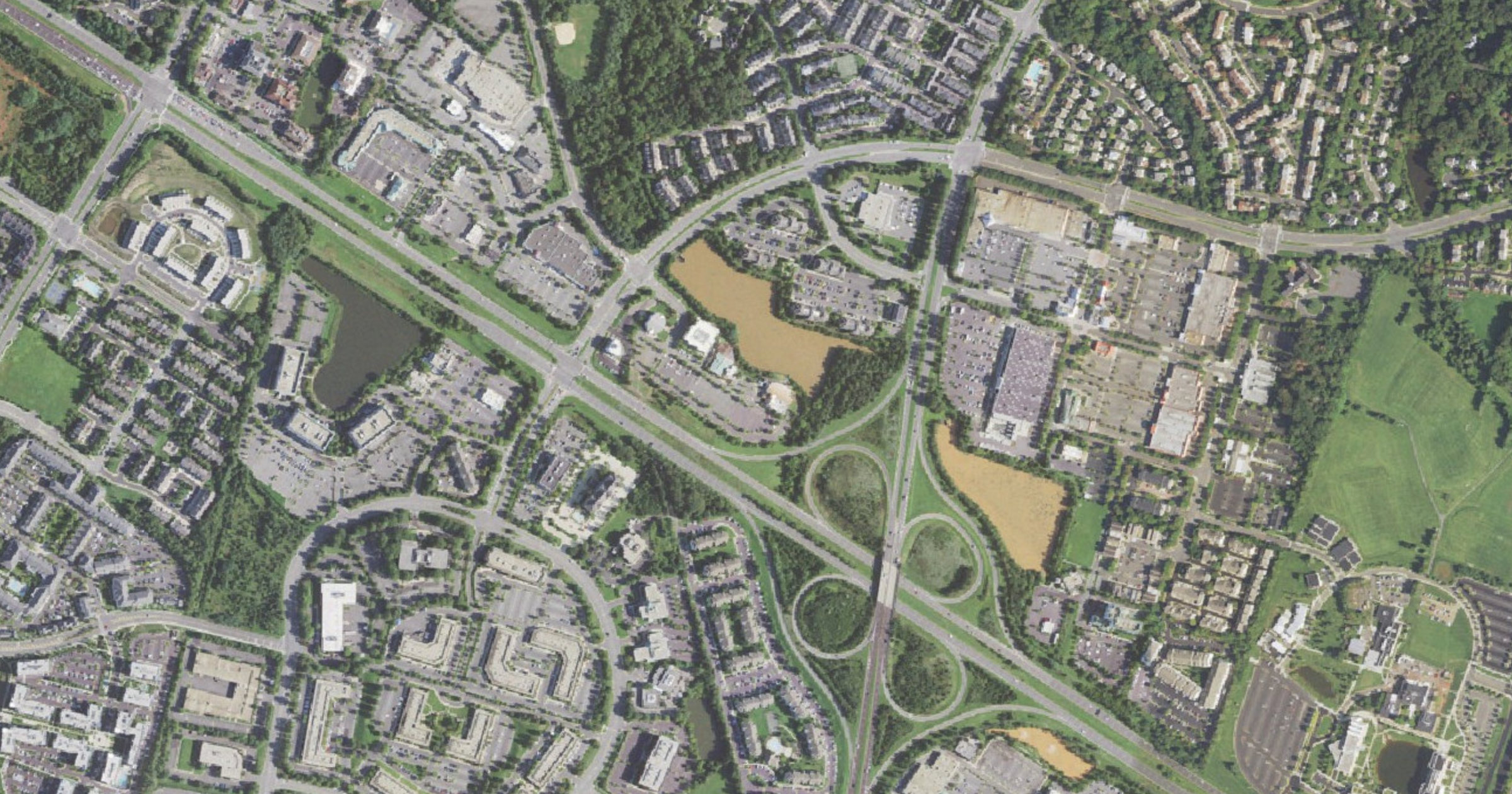 Aerial view of the Carter Machinery / Dulles Golf Center rezoning (Sterling) site in Sterling, VA