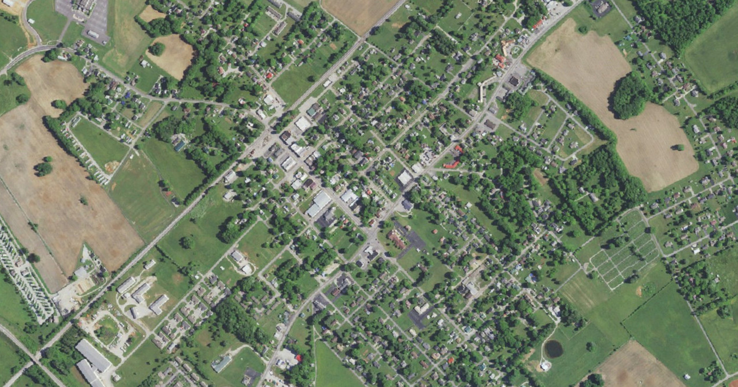 Aerial view of the Cave Point Commerce Center (near Mammoth Cave National Park) site in Cave City area, KY