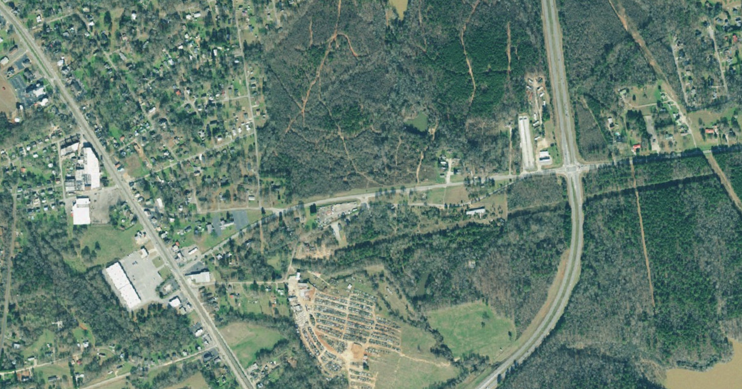 Aerial view of the Commerce 288-acre data center corridor site (Ila Road) site in Commerce, GA