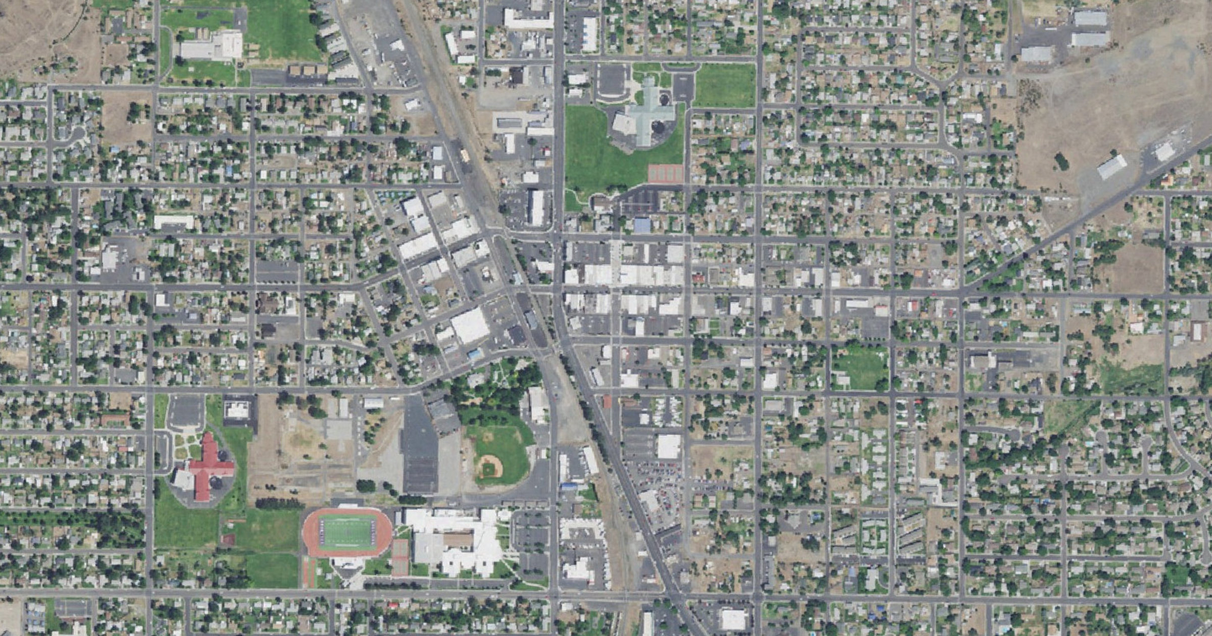 Aerial view of the Copia Charlestown Data Center and Battery Storage (BLM land near Hermiston) site in Hermiston, OR