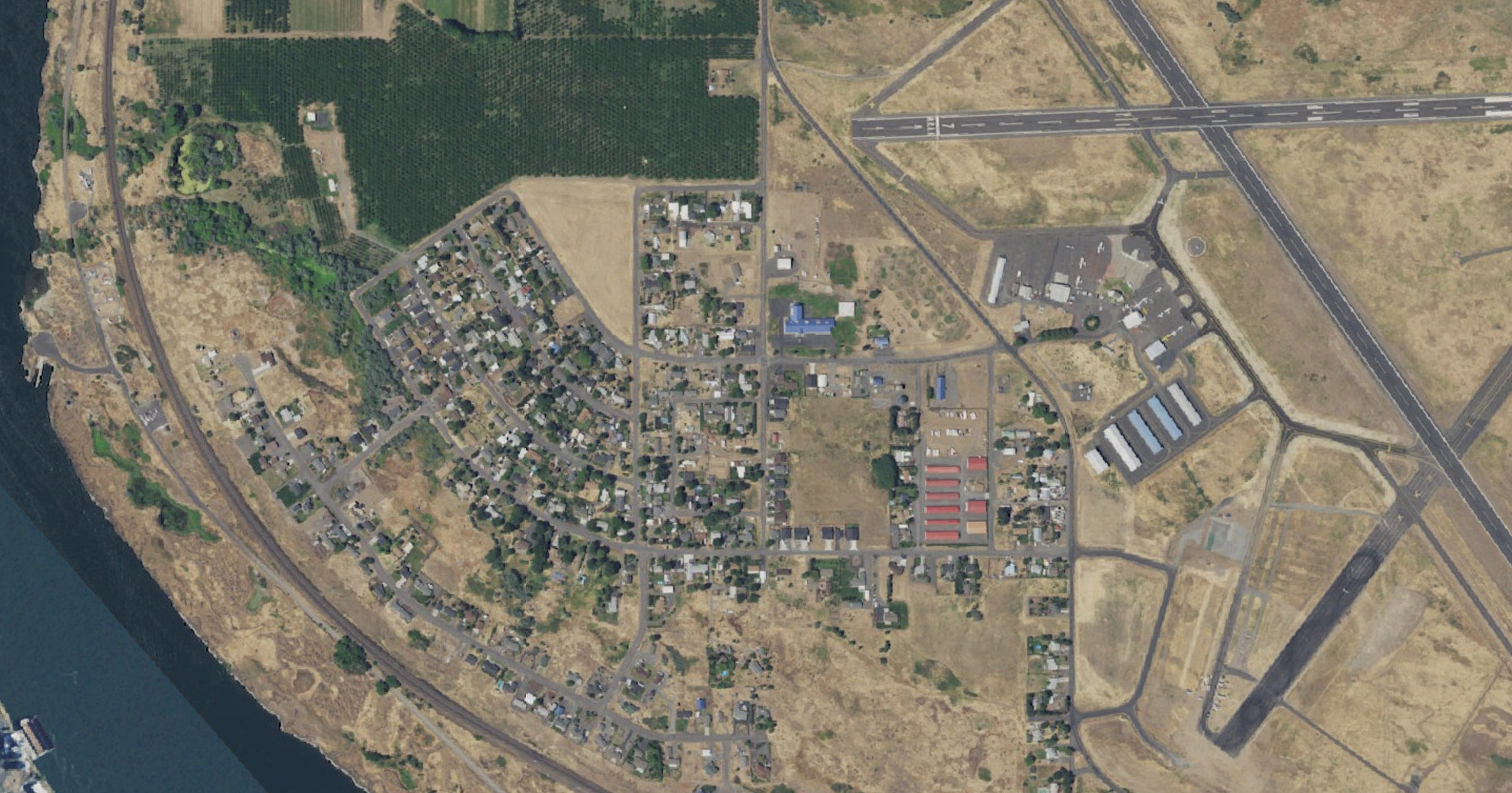 Aerial view of the Dallesport data center (Webster Orchards / Williams Ranch site) site in Dallesport, WA