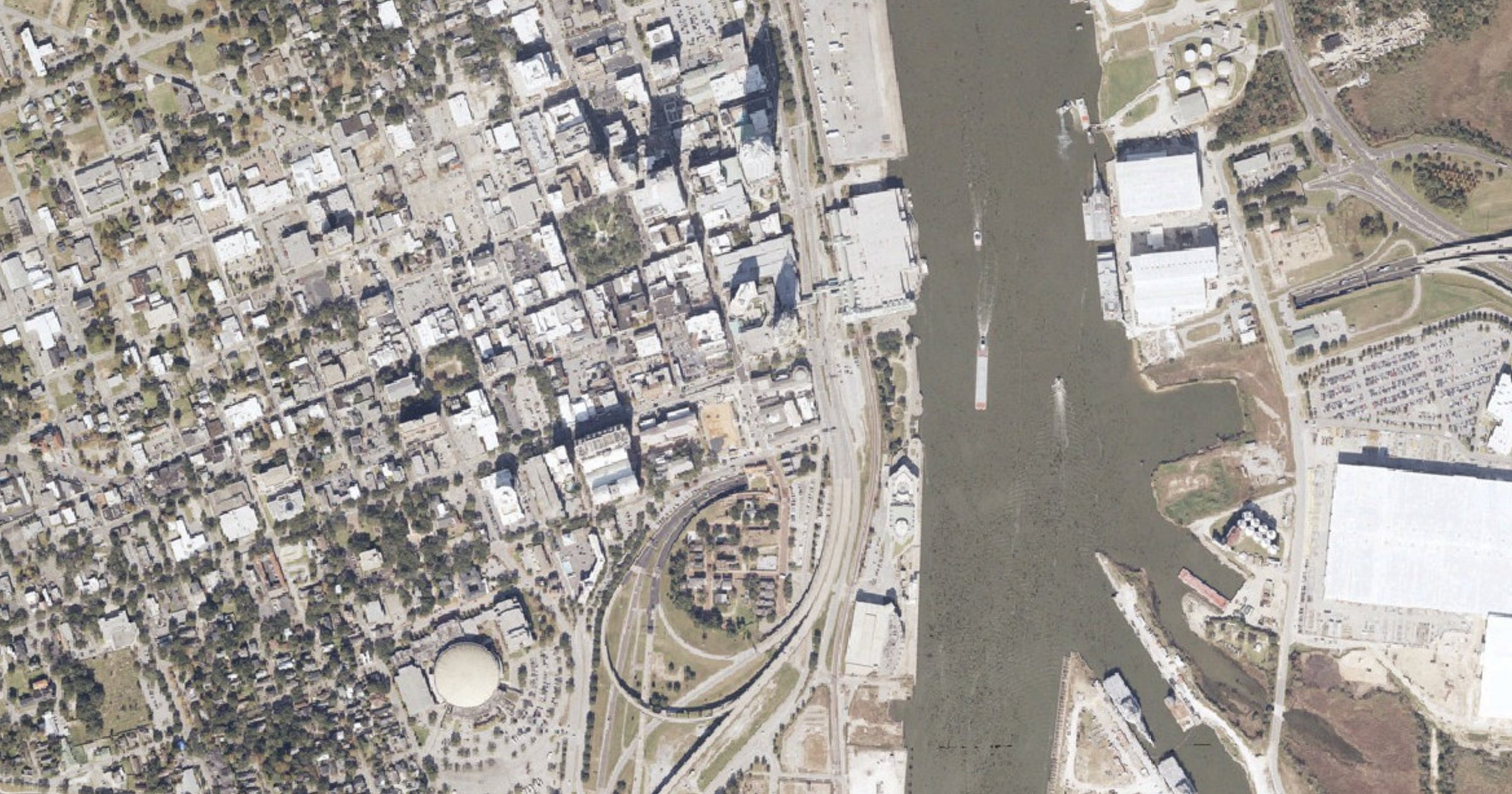 Aerial view of the 'Data Center Mobile Alabama' 650-acre industrial park site site in Mobile, AL