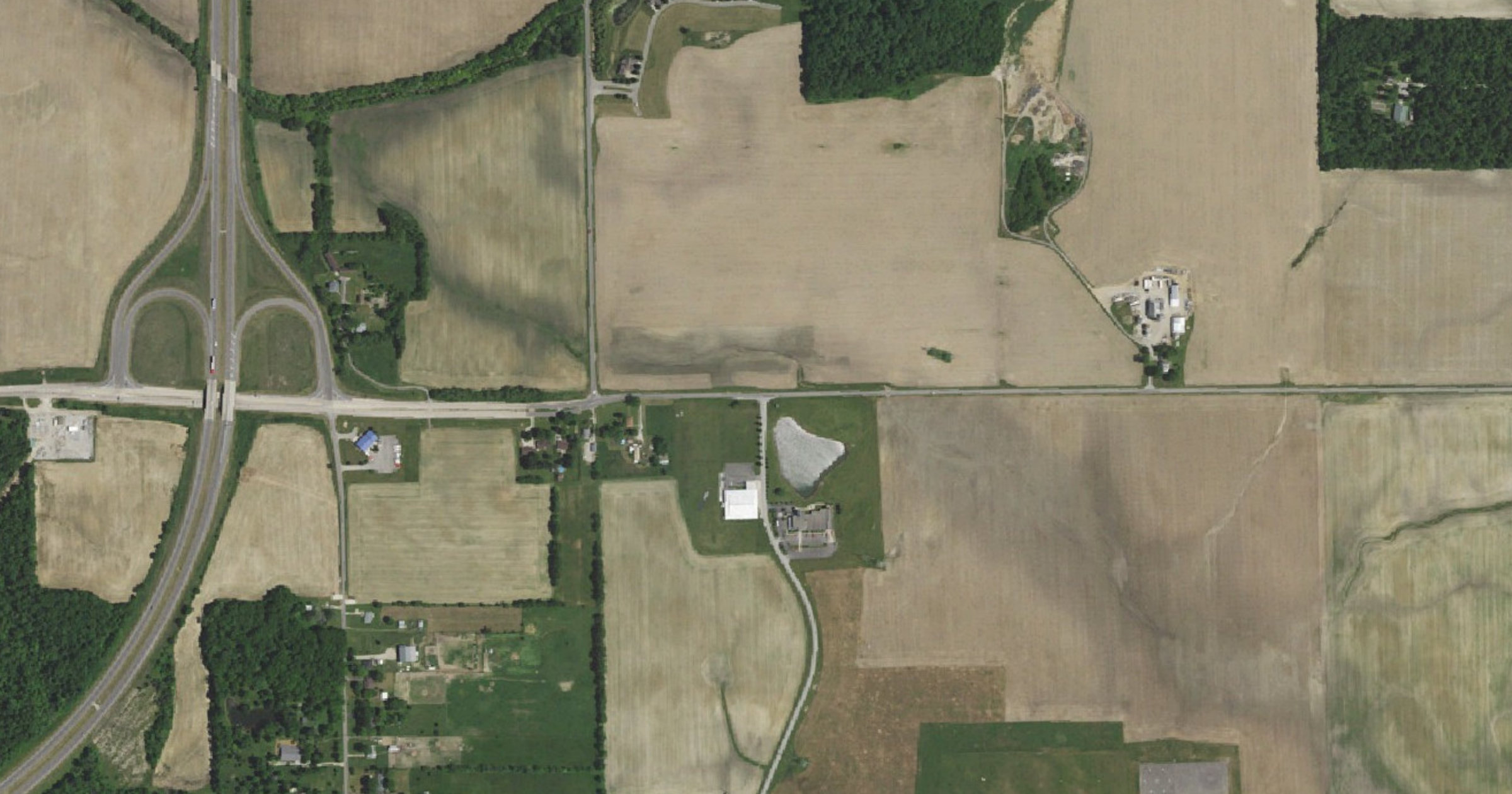 Aerial view of the Delaware County data center land interest (seven companies) site in Muncie, IN