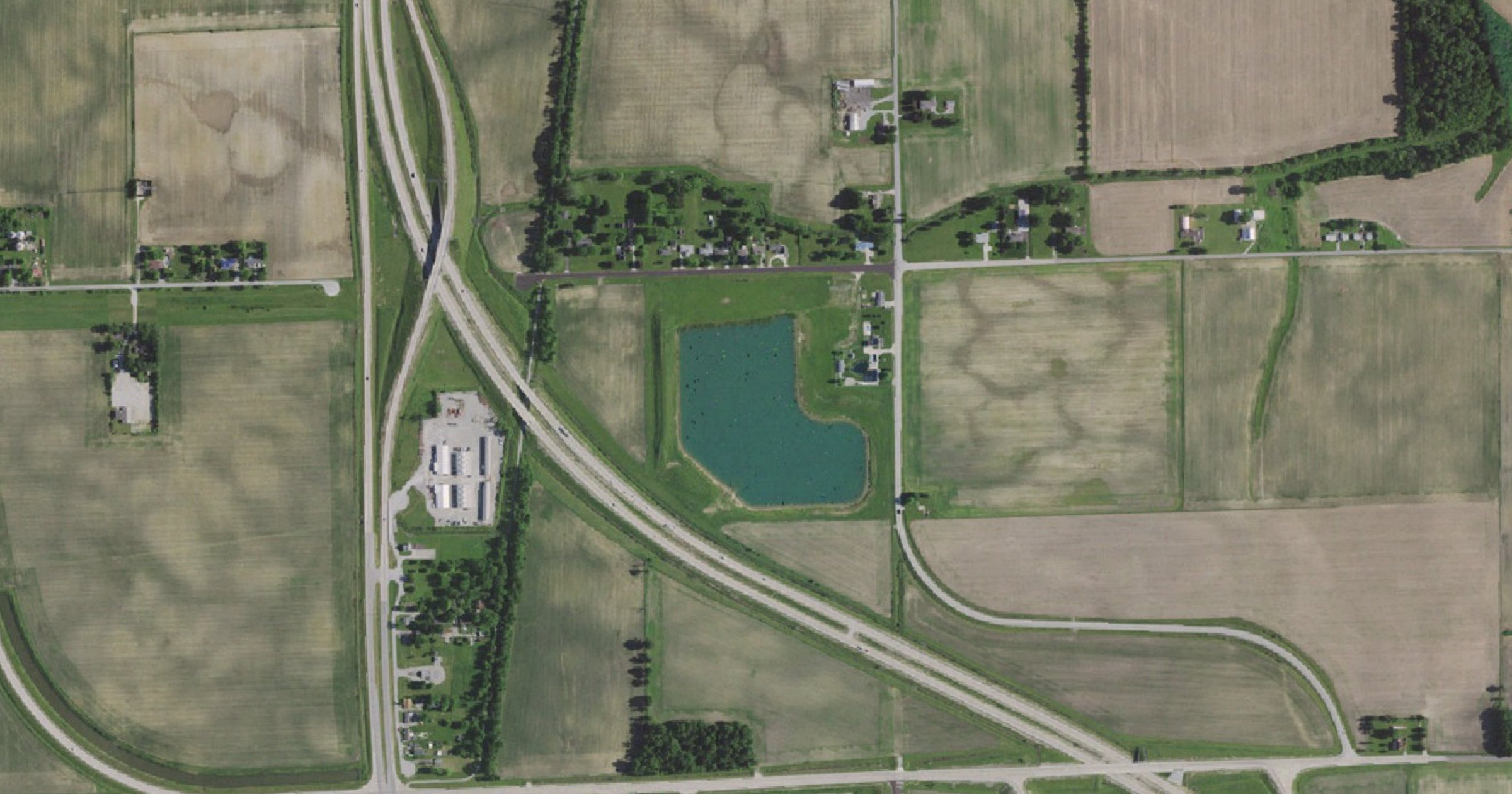 Aerial view of the Digital Realty Kokomo data center campus (Industrial Park North) site in Kokomo (Howard County), IN