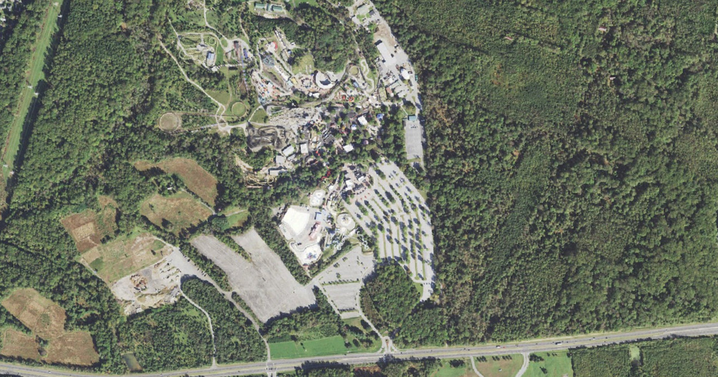 Aerial view of the Former Six Flags America site marketed for possible data center (Bowie) site in Bowie, MD