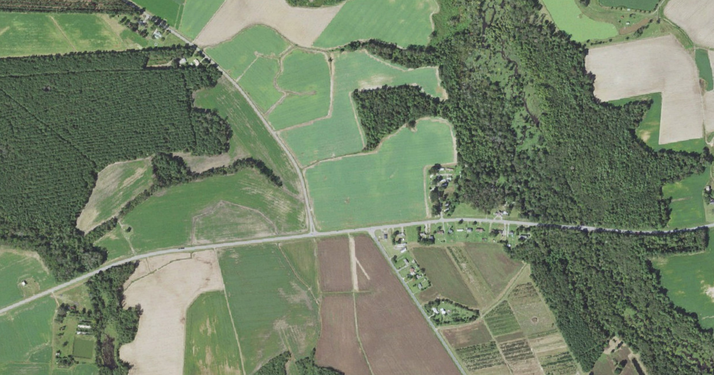 Aerial view of the Greene County Burnett Road possible data center (NDA referenced) site in Snow Hill, NC