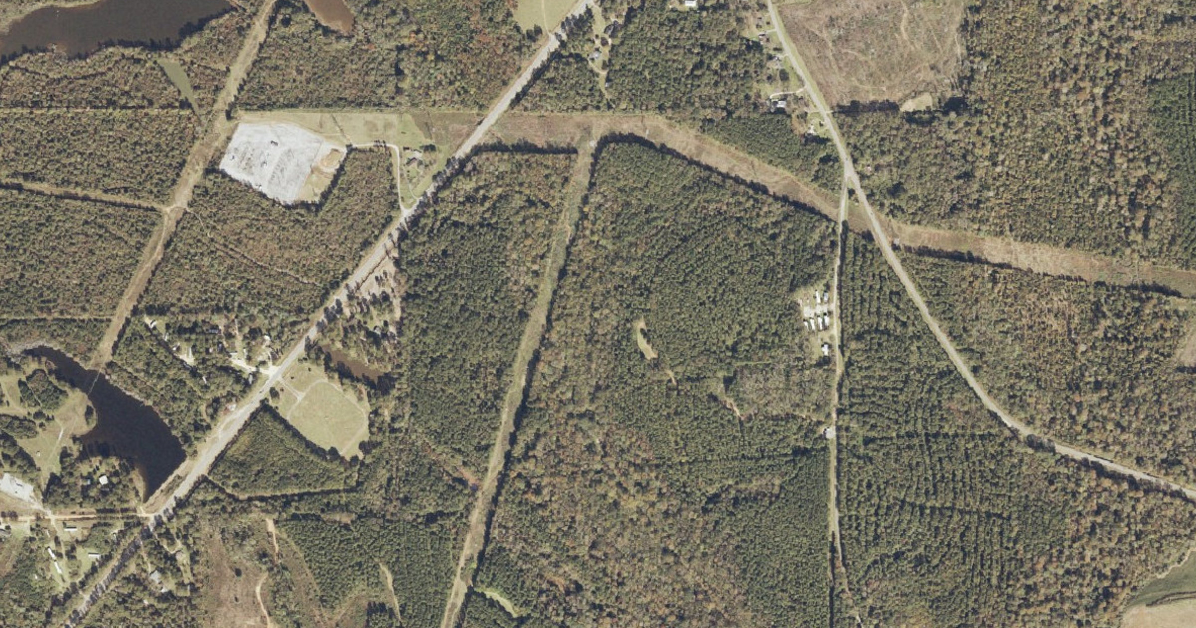 Aerial view of the Greenville 380-acre data center and energy site (Elm Lane) site in Greenville, AL
