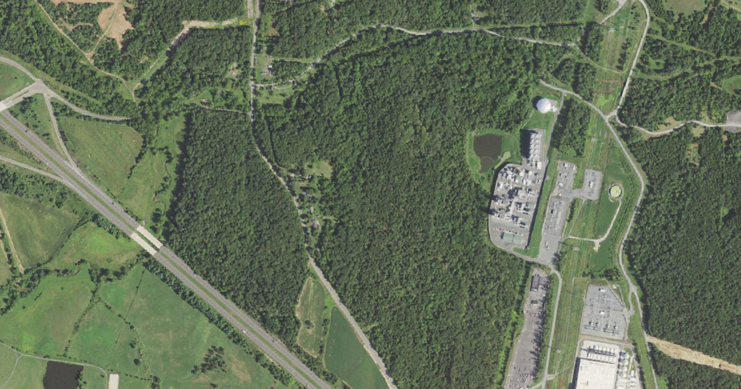 Aerial view of the Gulick Mill Campus (Holyfield Farm, Farkas family) site in Leesburg, VA