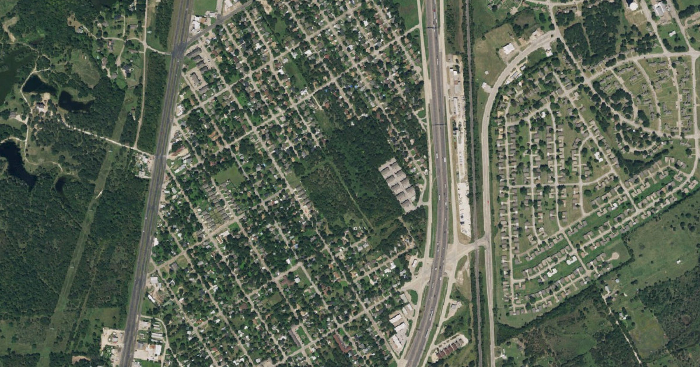 Aerial view of the InfraKey Capital Lacy Lakeview Data Center Campus site in Lacy Lakeview, TX