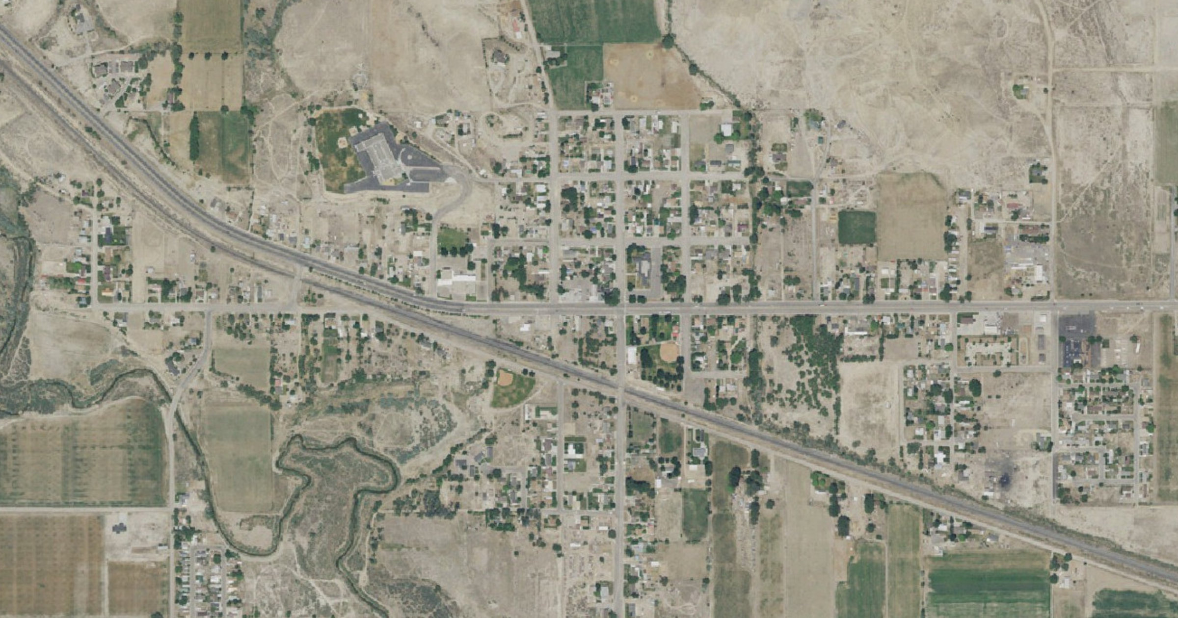 Aerial view of the Jurassic Spark site in Wellington, UT