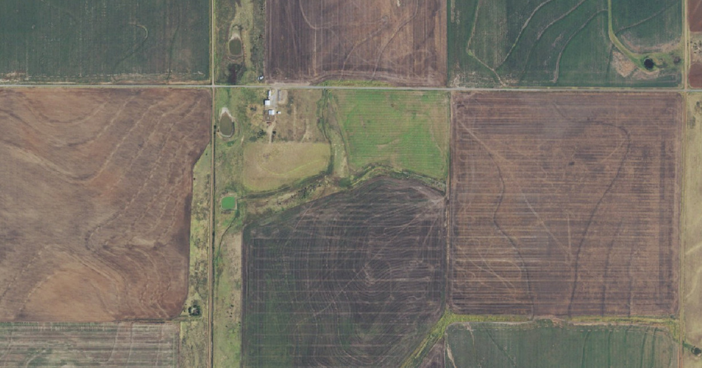 Aerial view of the Kiowa power plant area data center sites (296 and 138 acres) site in Kiowa, OK