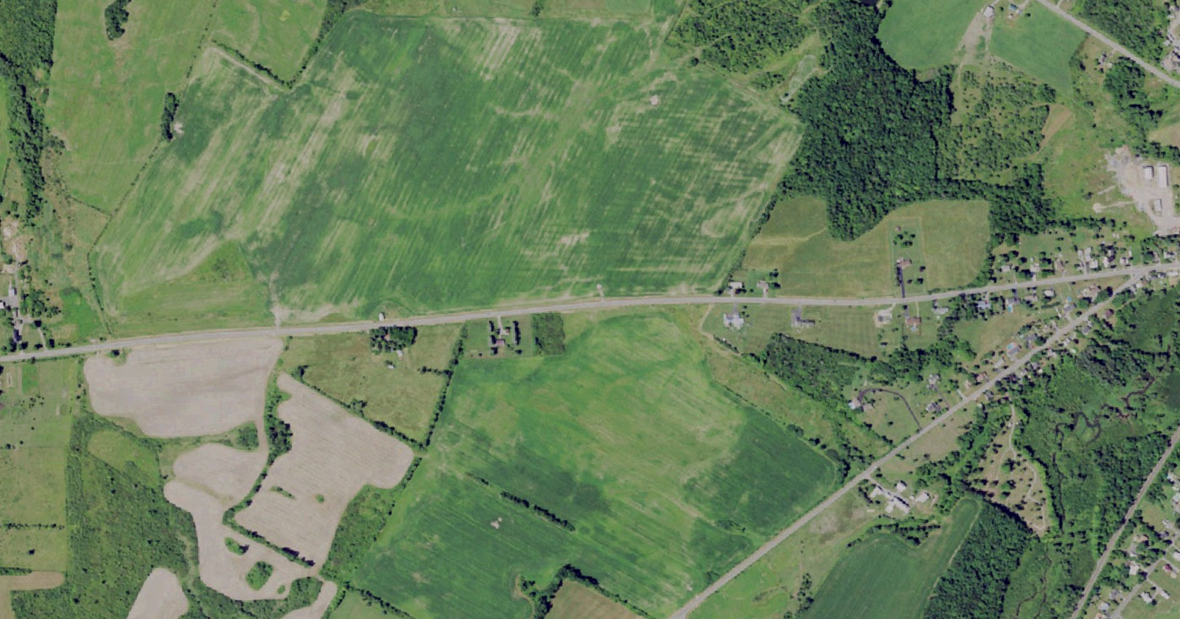 Aerial view of the LeRay County Route 16 data center land (marketed) site in Evans Mills, NY