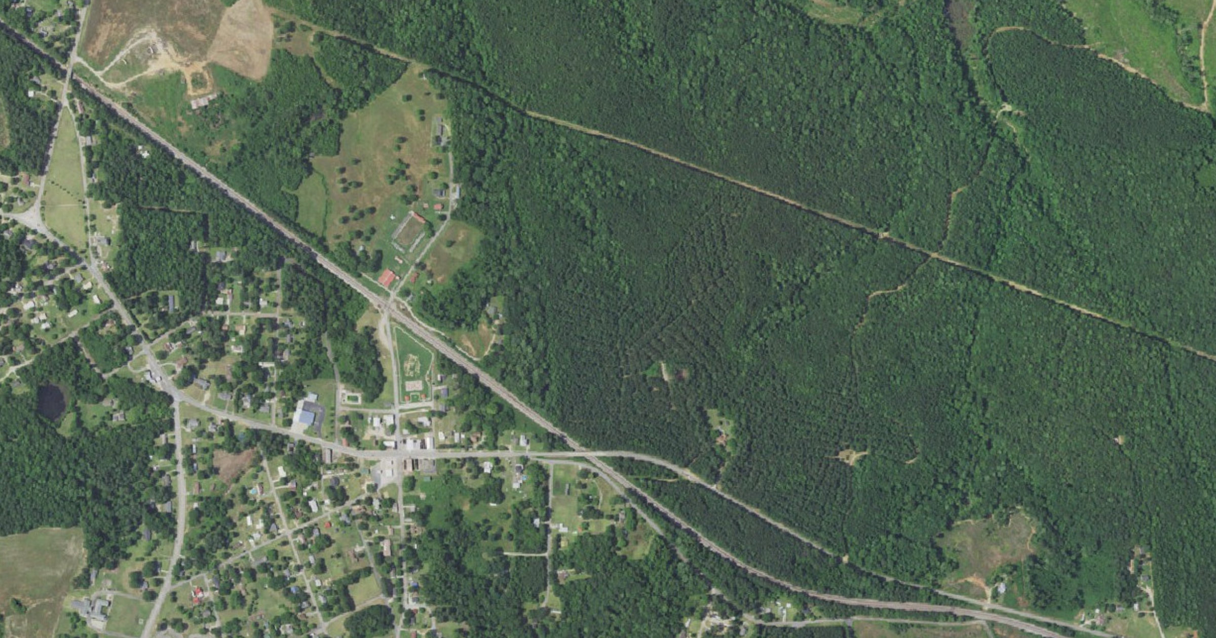 Aerial view of the Lilesville data center site (1745 Blewett Falls Road) site in Lilesville, NC