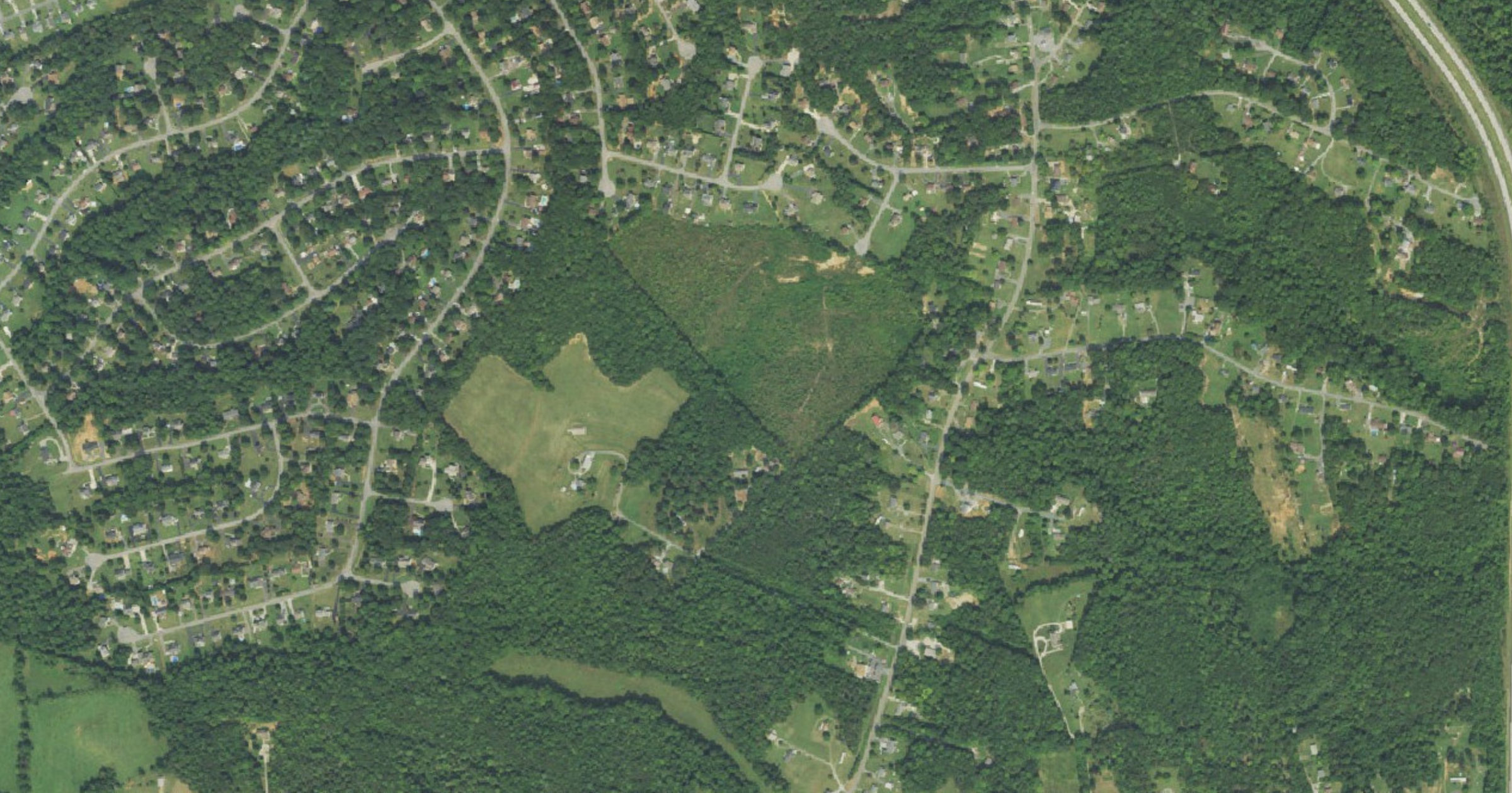 Aerial view of the Madison Heights Data Center (Business 29) site in Madison Heights, VA