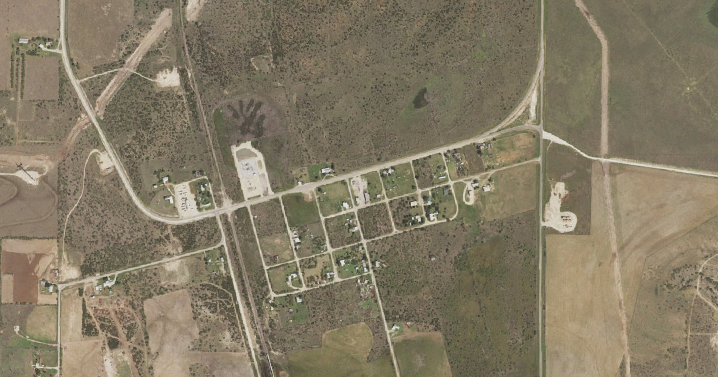 Aerial view of the Maryneal 6,408-acre data center site (SH 70 & CR 180) site in Maryneal, TX
