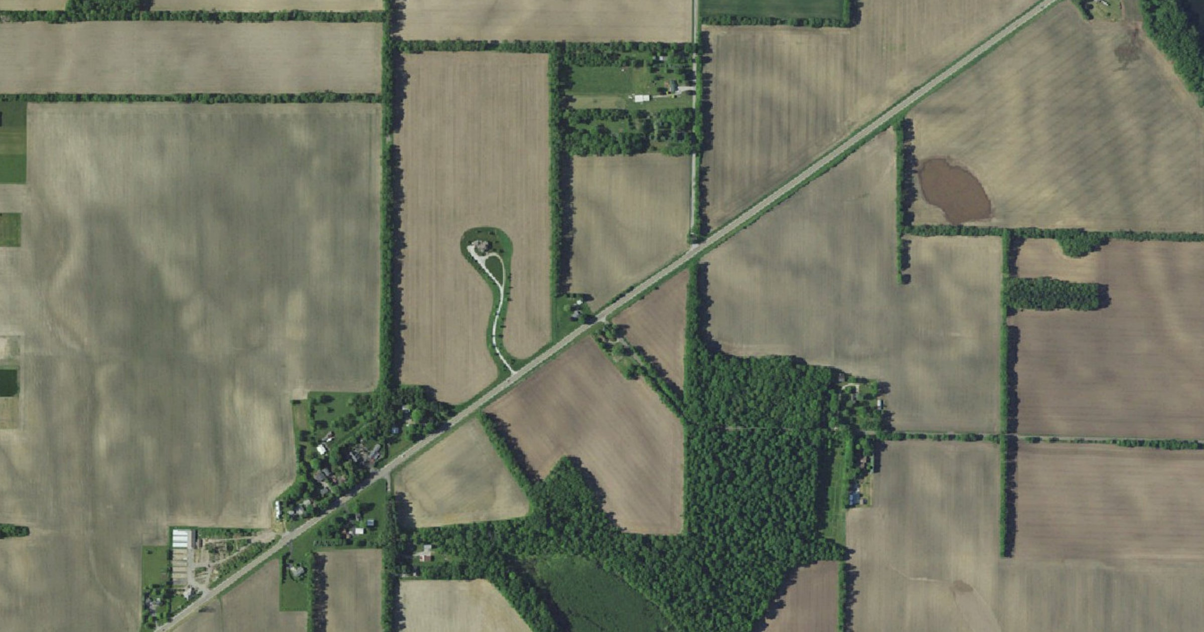 Aerial view of the Microsoft La Porte East Annexation campus (second La Porte campus) site in La Porte, IN