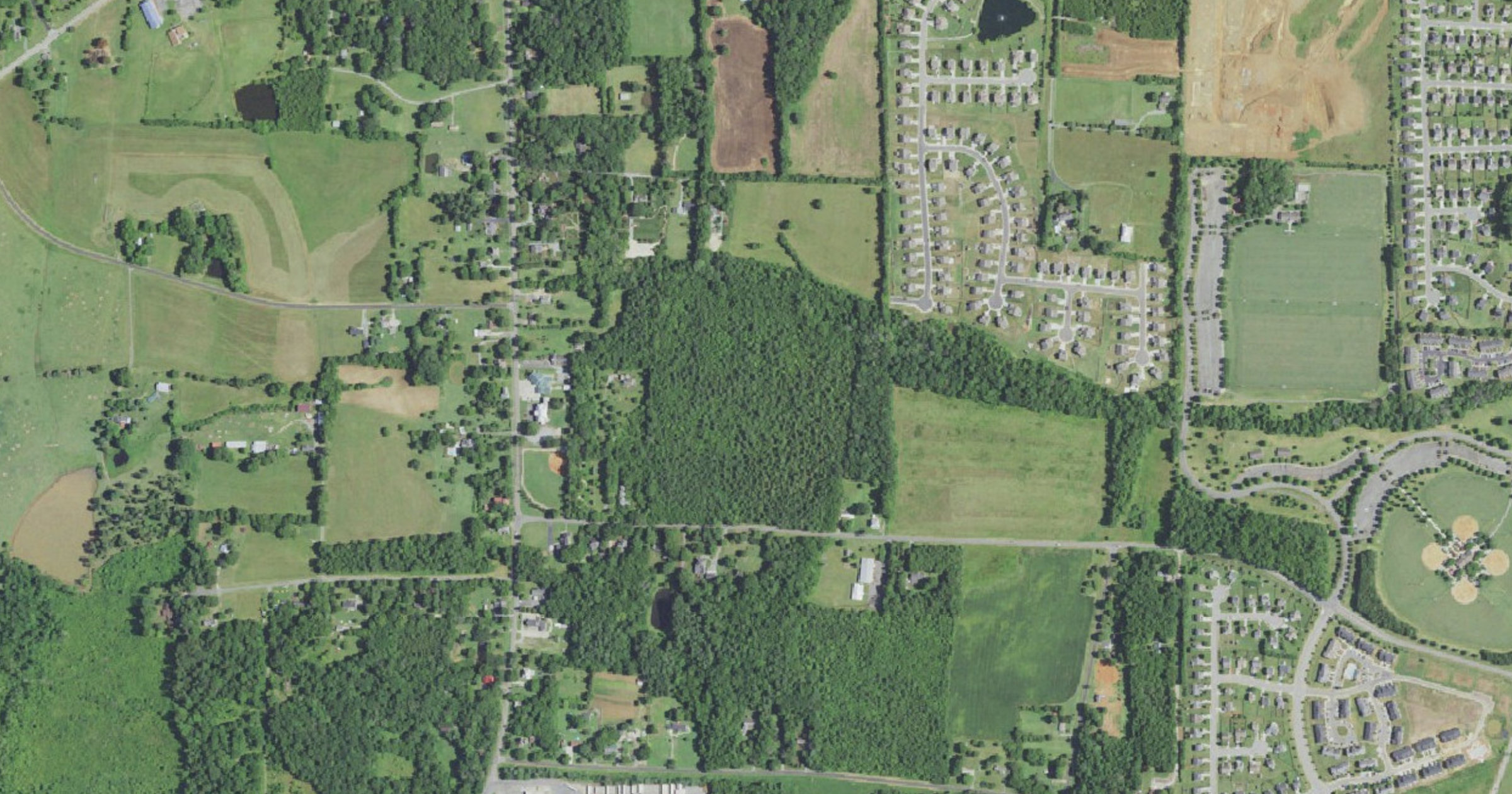 Aerial view of the NC 61 South data center site (Burlington Shrine Club tract) site in Whitsett, NC