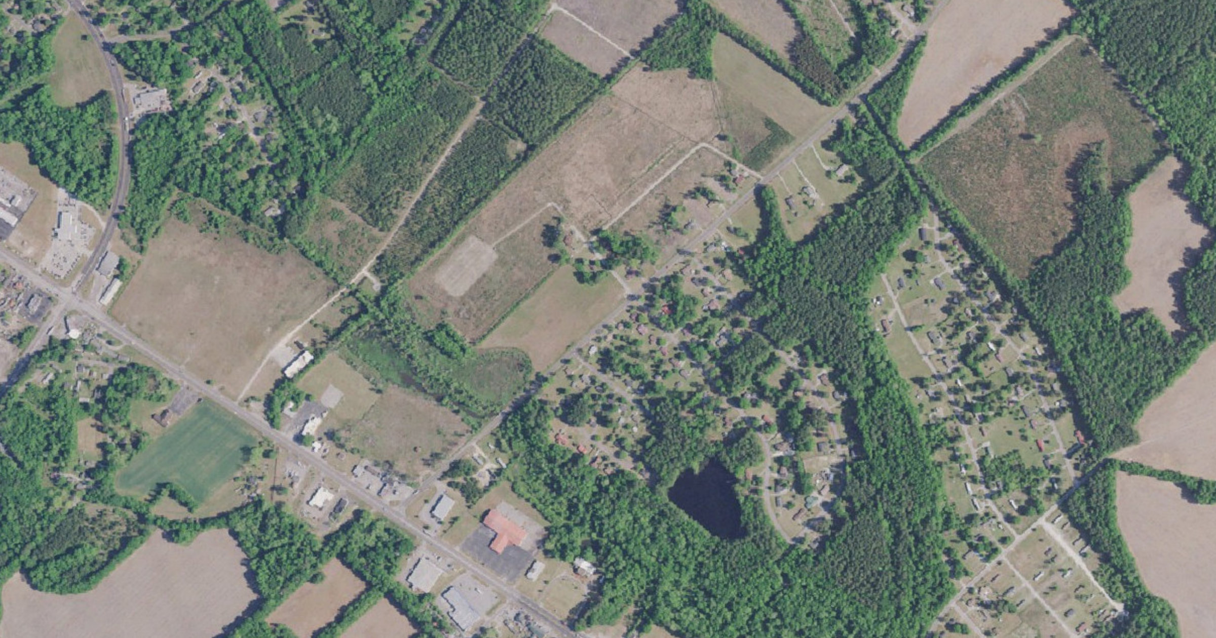 Aerial view of the Orangeburg County Brentwood Drive data center interest site in Orangeburg, SC