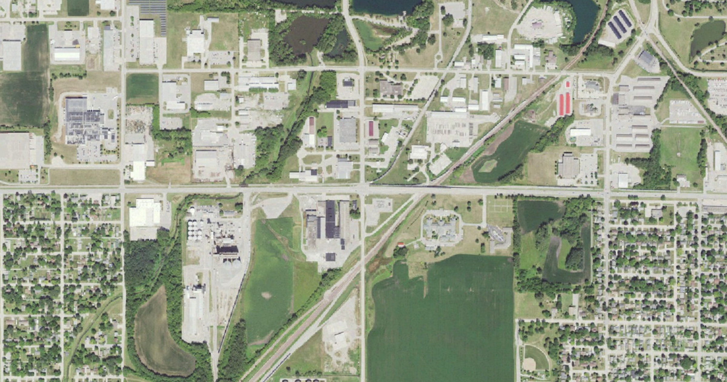 Aerial view of the Potential data center in Mason City site in Mason City, IA