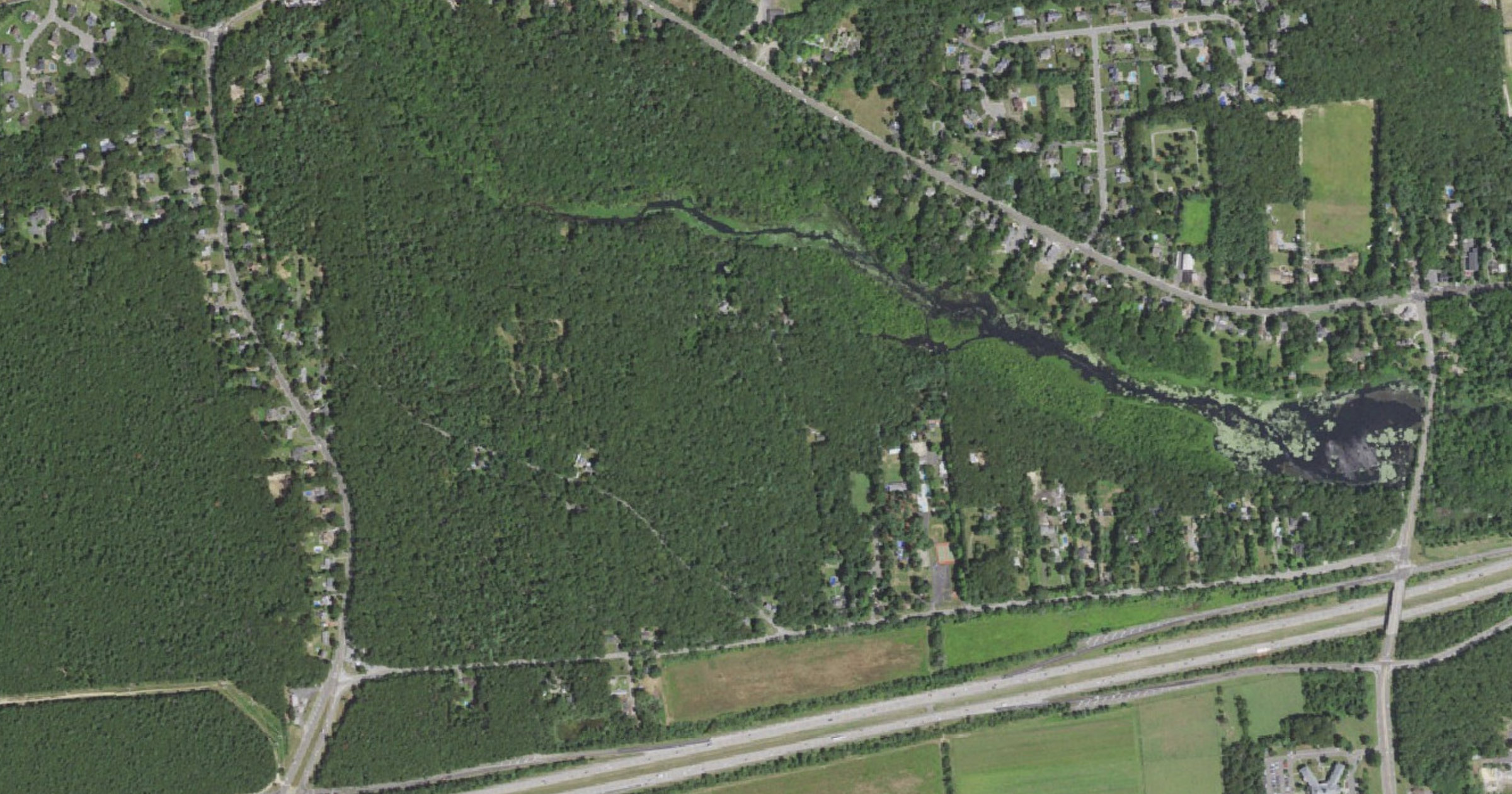 Aerial view of the Proposed data center in Yaphank site in Yaphank, NY