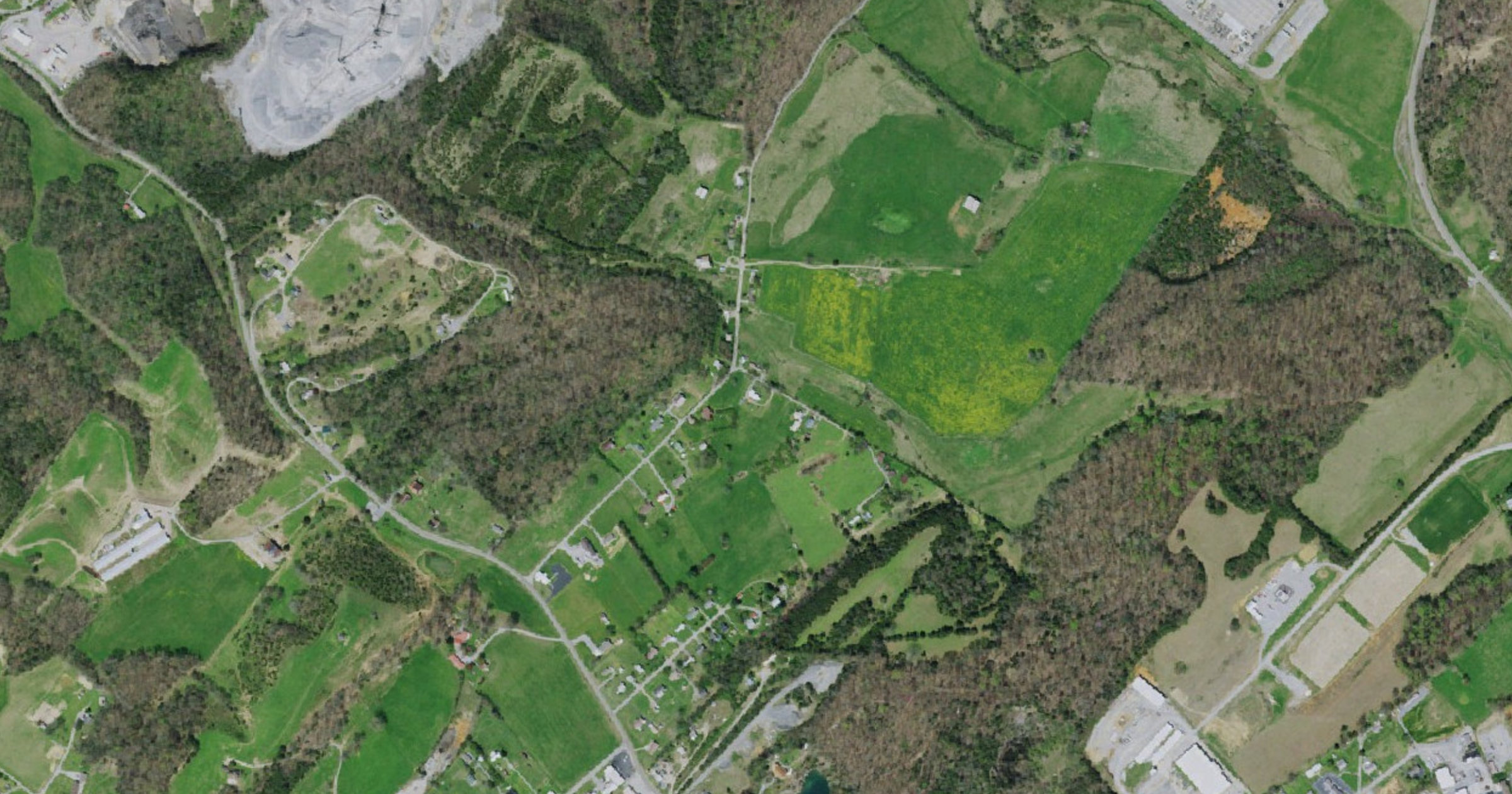 Aerial view of the Proposed data centers in Greene County site in Greene County, TN