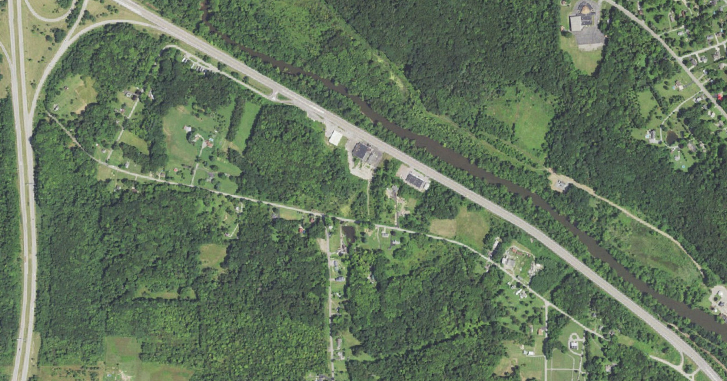 Aerial view of the Saadia Holdings Union Township mini data center site in Lawrence County, PA