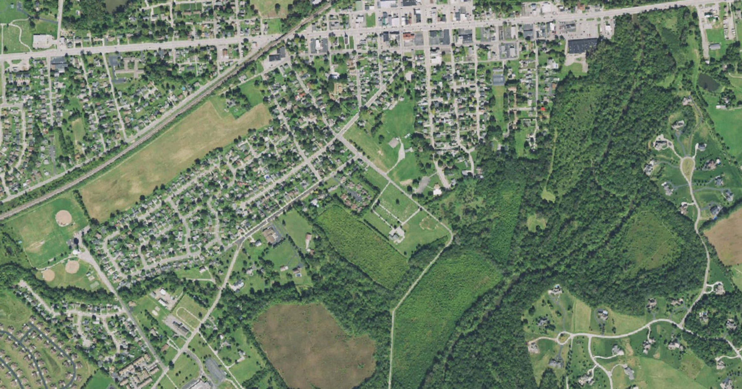 Aerial view of the Sentinel Data Centers West Jefferson hyperscale campus site in West Jefferson, OH