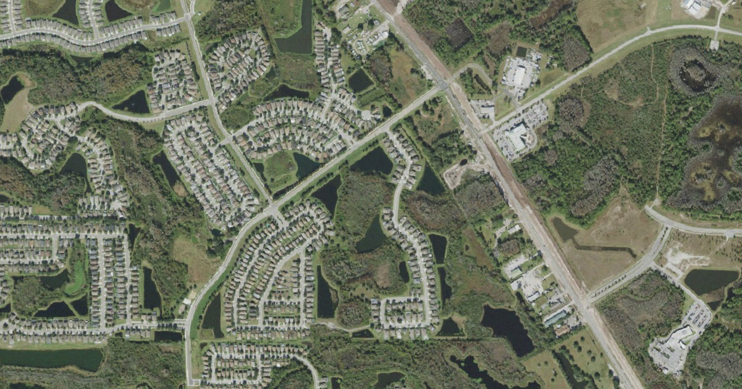 Aerial view of the Stellaris Data Centers Pasco County campus site in Pasco County, FL