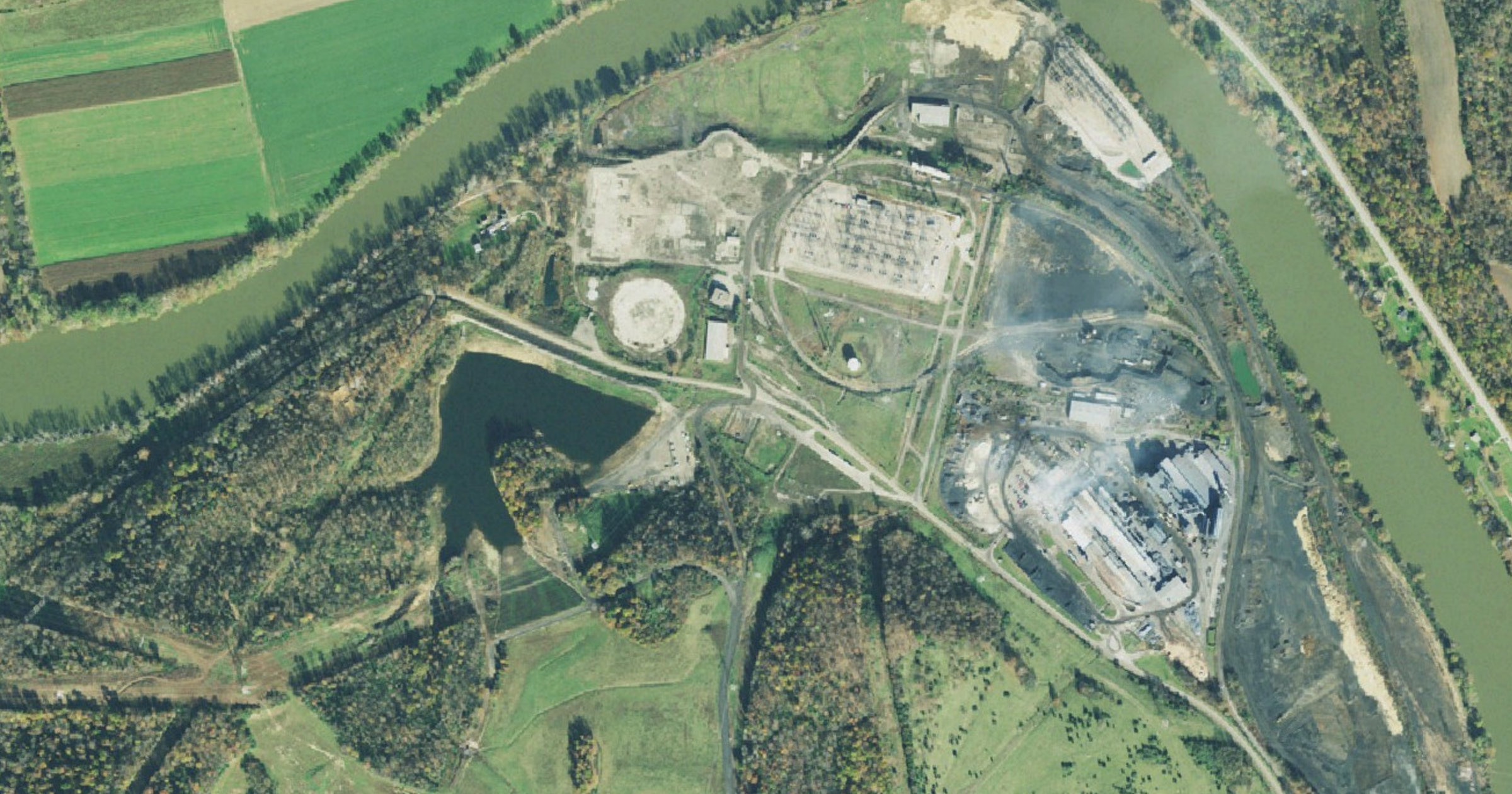 Aerial view of the Washington County data center talks under NDA (unnamed developer) site in Washington County, OH