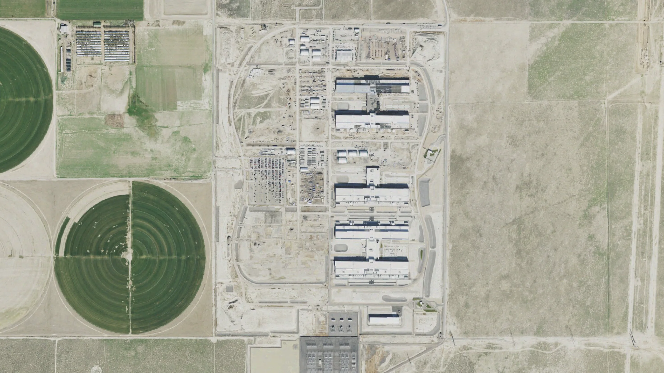 Aerial view of the Meta data center campus at Eagle Mountain, Utah